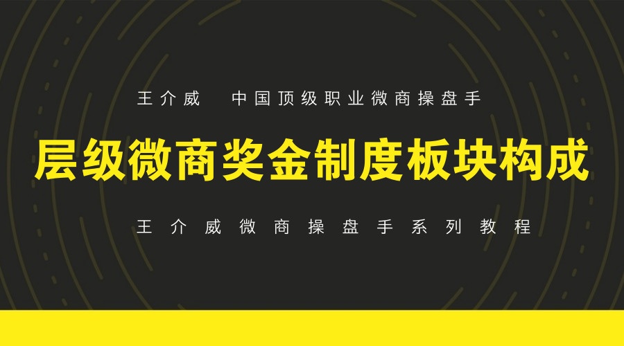 微商操盘手教程之层级微商奖金制度版本构成