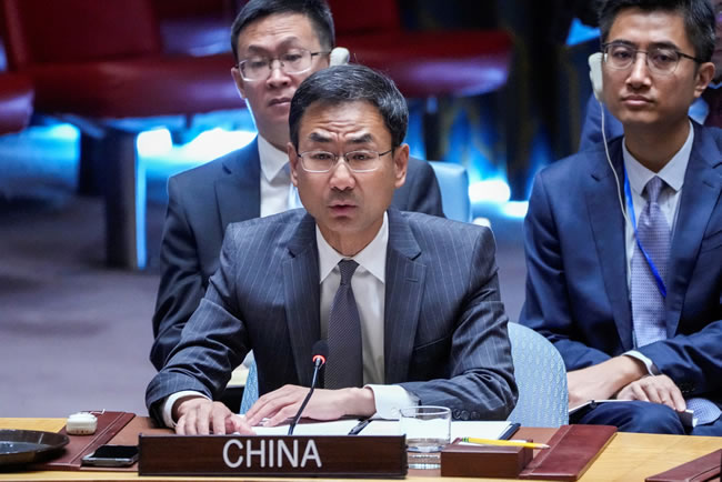 美代表指责中助长俄侵略 耿爽回击：美散播谎言 应感羞愧